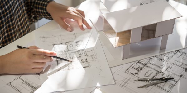 Architecture drawing on architectural Creative project business architecture